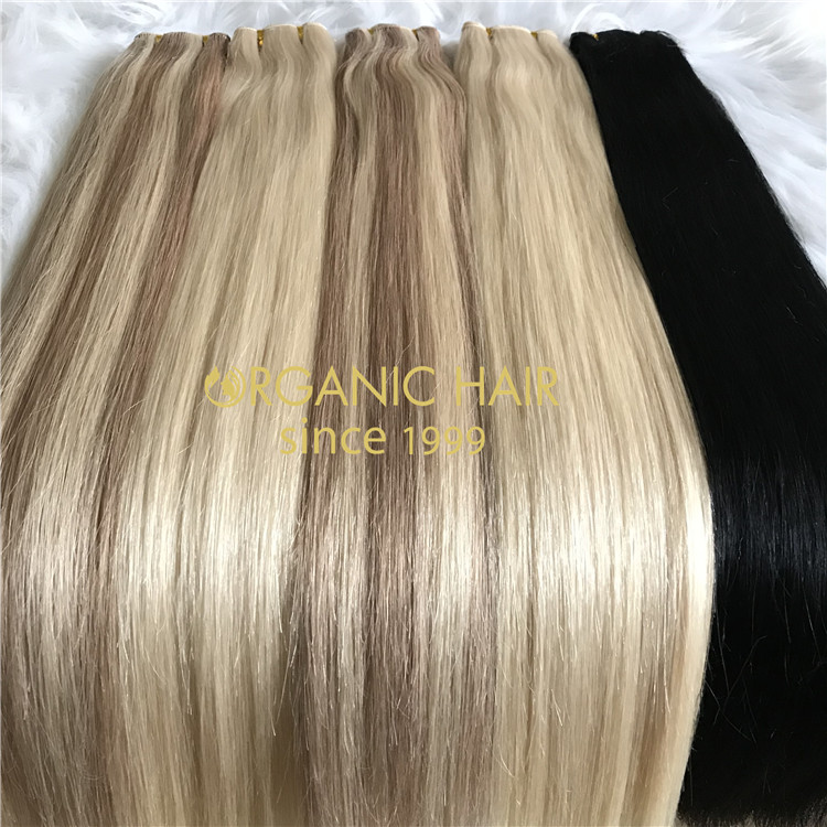 Russian human hair hand tied weft with full cuticle intact  C99